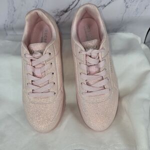 Skechers Girls Uno Lite Pink Sparkle Girls Sneakers